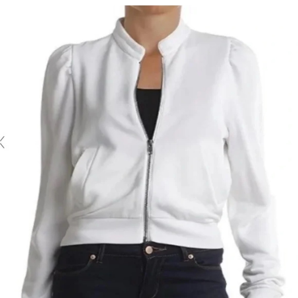 Free People Just For You puff sleeve zip up jacket